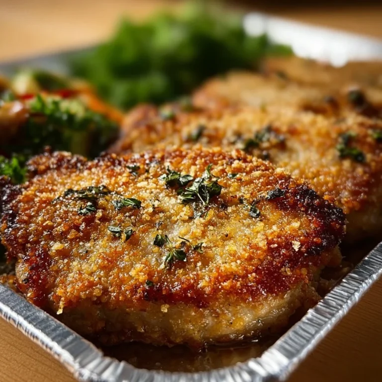 Crispy baked Parmesan pork chops on a plate
