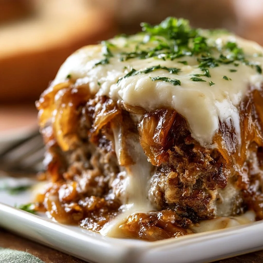 Crockpot French Onion Meatloaf