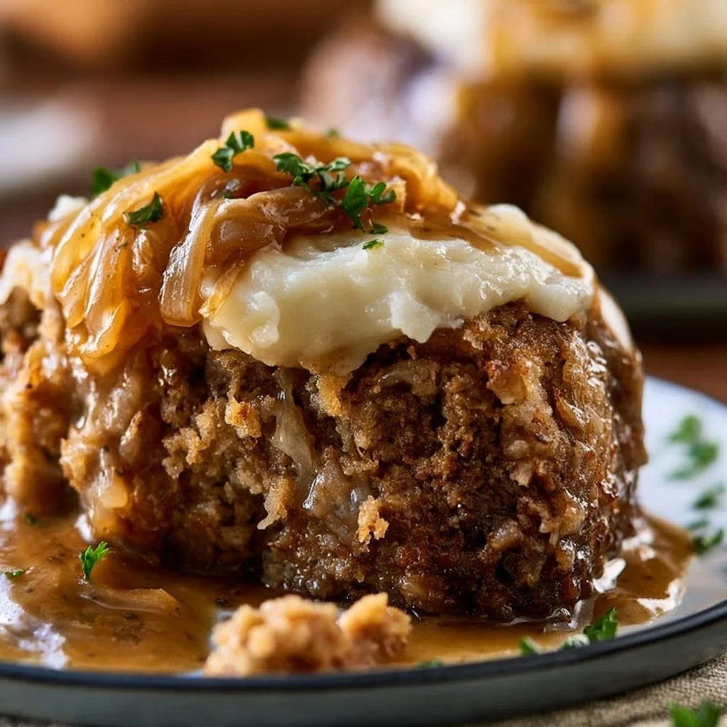 Crockpot French Onion Meatloaf
