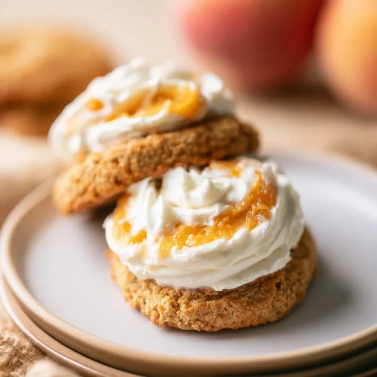 Crumbl Peaches and Cream Cookies with peach slices and creamy frosting