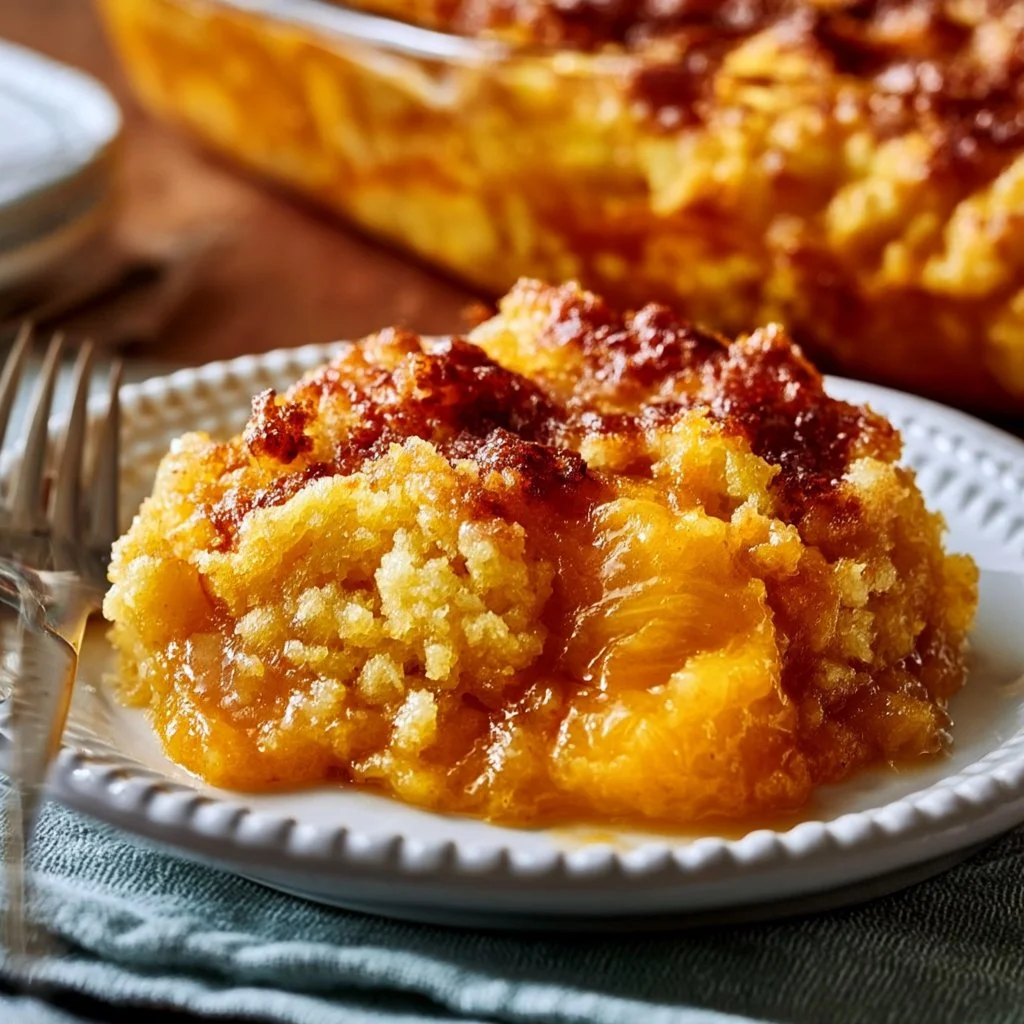 Easy Peach Cobbler Dump Cake Recipe