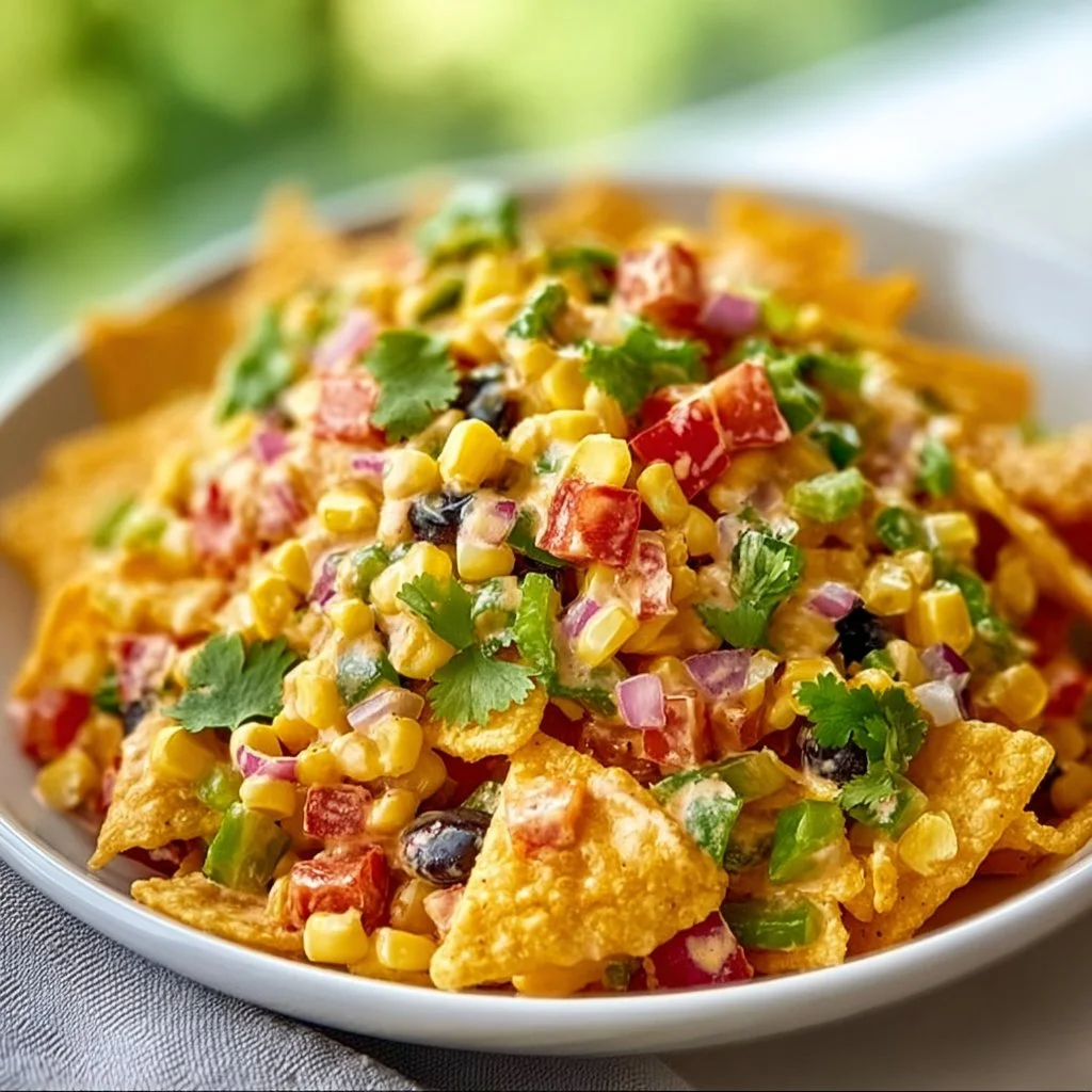 Delicious Frito Corn Salad served in a bowl