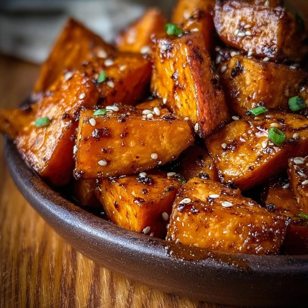 Ginger Miso Roasted Sweet Potatoes