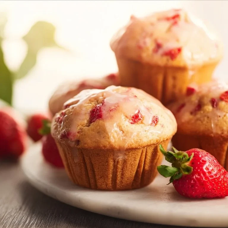 Delicious gluten-free strawberry muffins fresh out of the oven