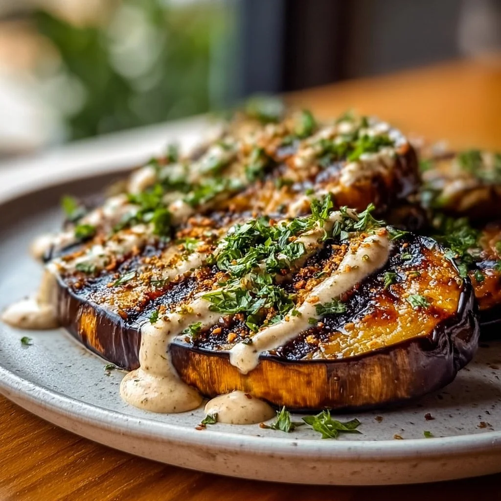 Grilled Eggplant with Tahini Sauce