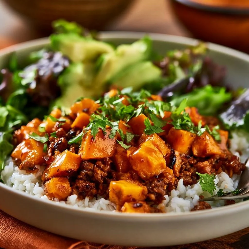 Ground Beef Hot Honey Bowl