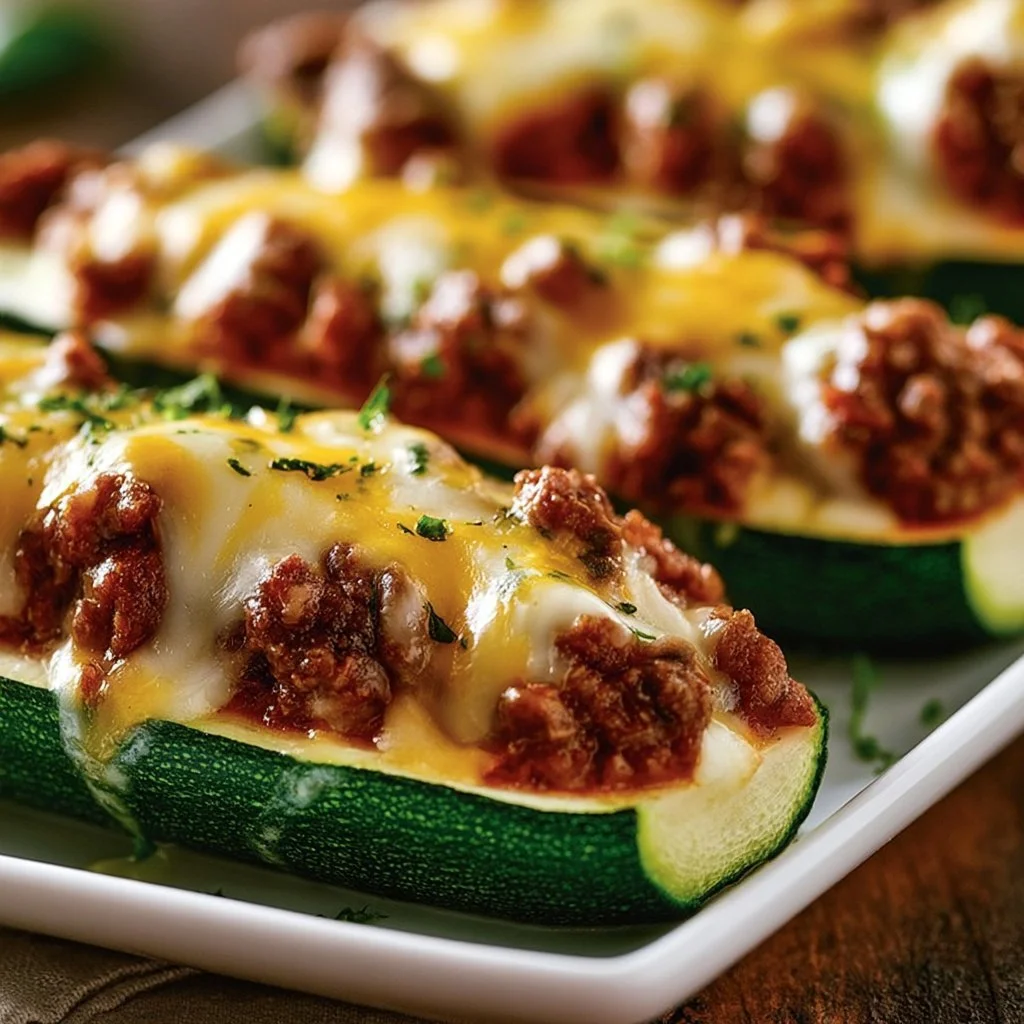 Ground Beef Zucchini Boats