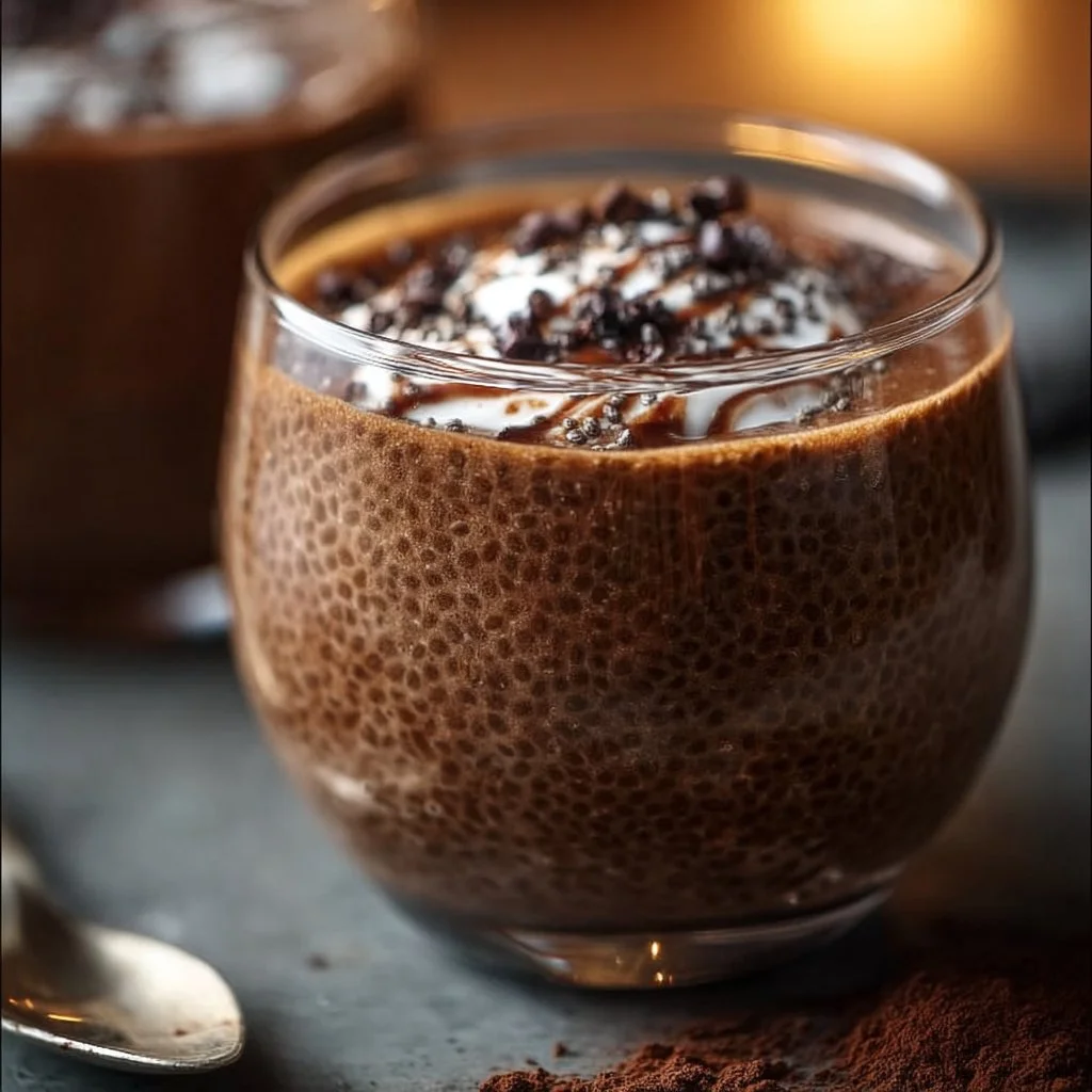 High Protein Chocolate Chia Seed Pudding