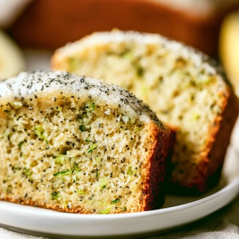 Lemon Poppy Seed Zucchini Bread loaf fresh from the oven