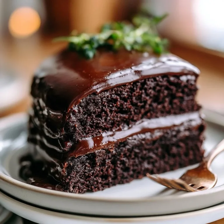 Matilda's rich and decadent chocolate cake topped with chocolate frosting