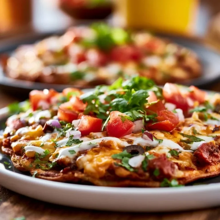 Delicious Mexican pizza topped with fresh ingredients and melted cheese