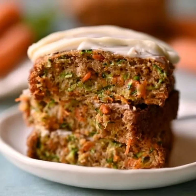Moist and flavorful carrot apple zucchini bread slices on a wooden board