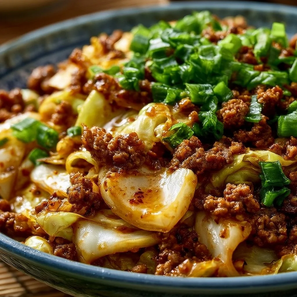 Mongolian Cabbage with Ground Beef