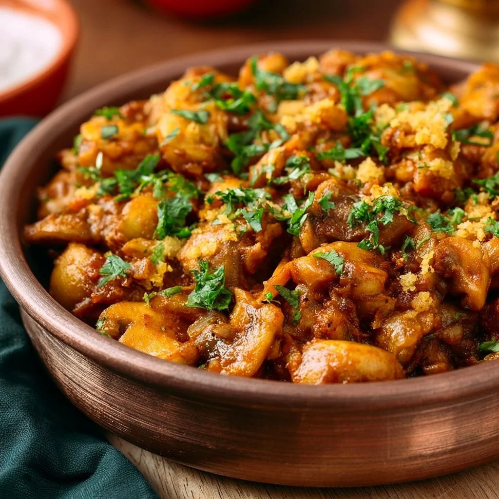 Mushroom Bhaji (Indian Mushroom Curry)