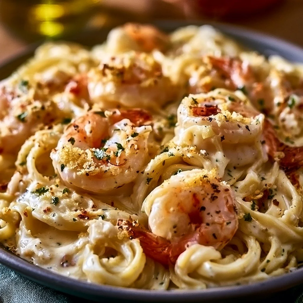 One Pot Shrimp and Crab Alfredo