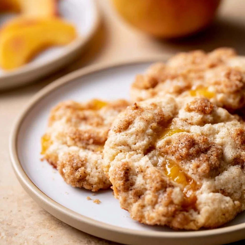 Delicious Peach Cobbler Cookies freshly baked and ready to enjoy