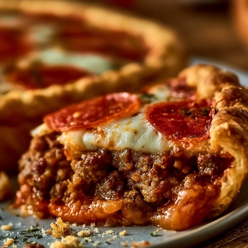 Savory Hamburger Sausage & Pepperoni Pie for Comfort Cravings