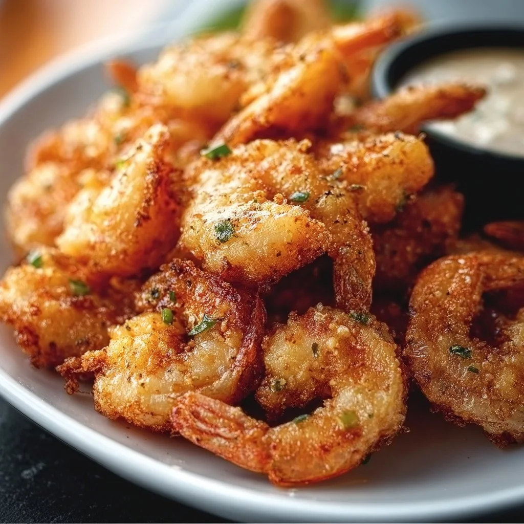 Delicious shrimp fried mixed dish featuring shrimp and colorful vegetables