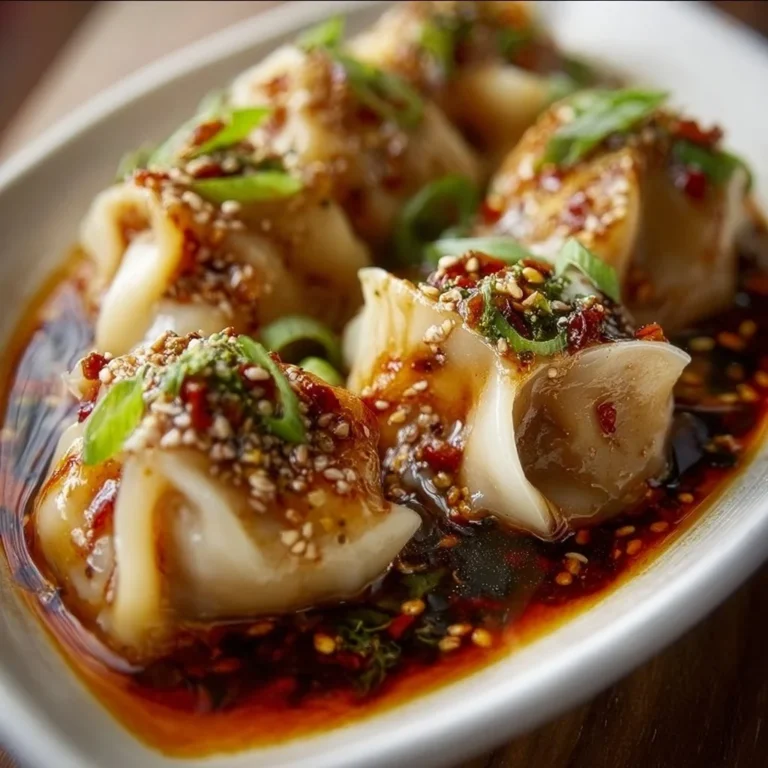 Spicy beef dumplings served with dipping sauce