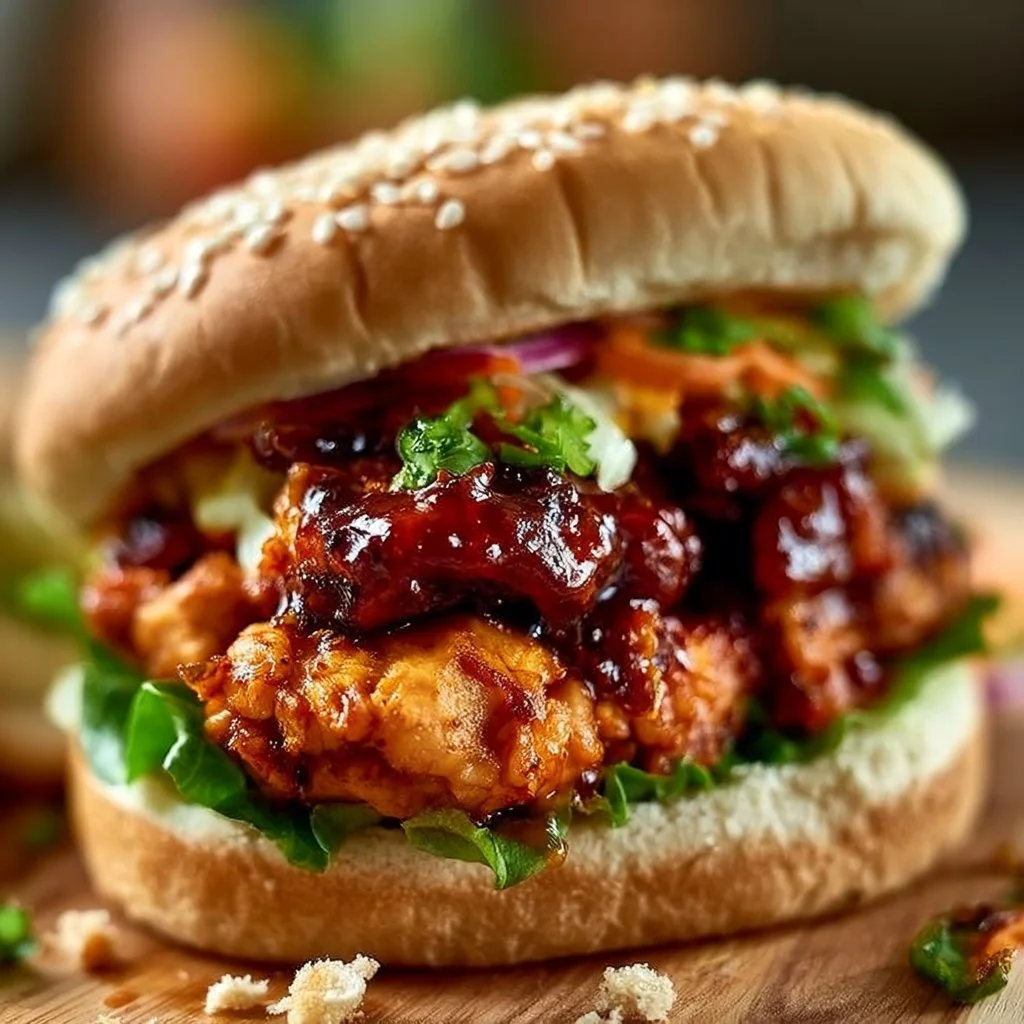 Spicy Korean BBQ Chicken Sandwich