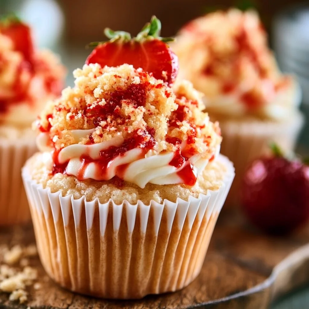 Strawberry Crunch Cupcakes