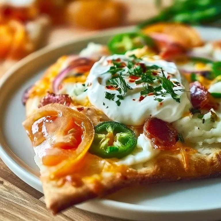 Supreme Mashed Potato Pizza topped with cheese and savory ingredients