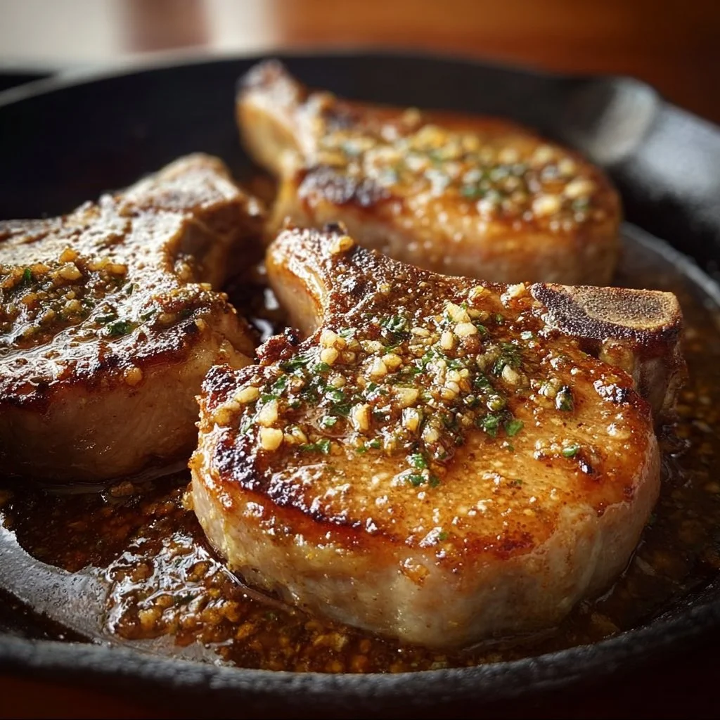 Tender Garlic Pork Chops
