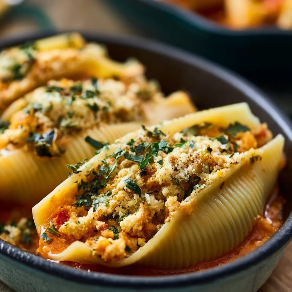 Vegan Pumpkin Ricotta Stuffed Shells