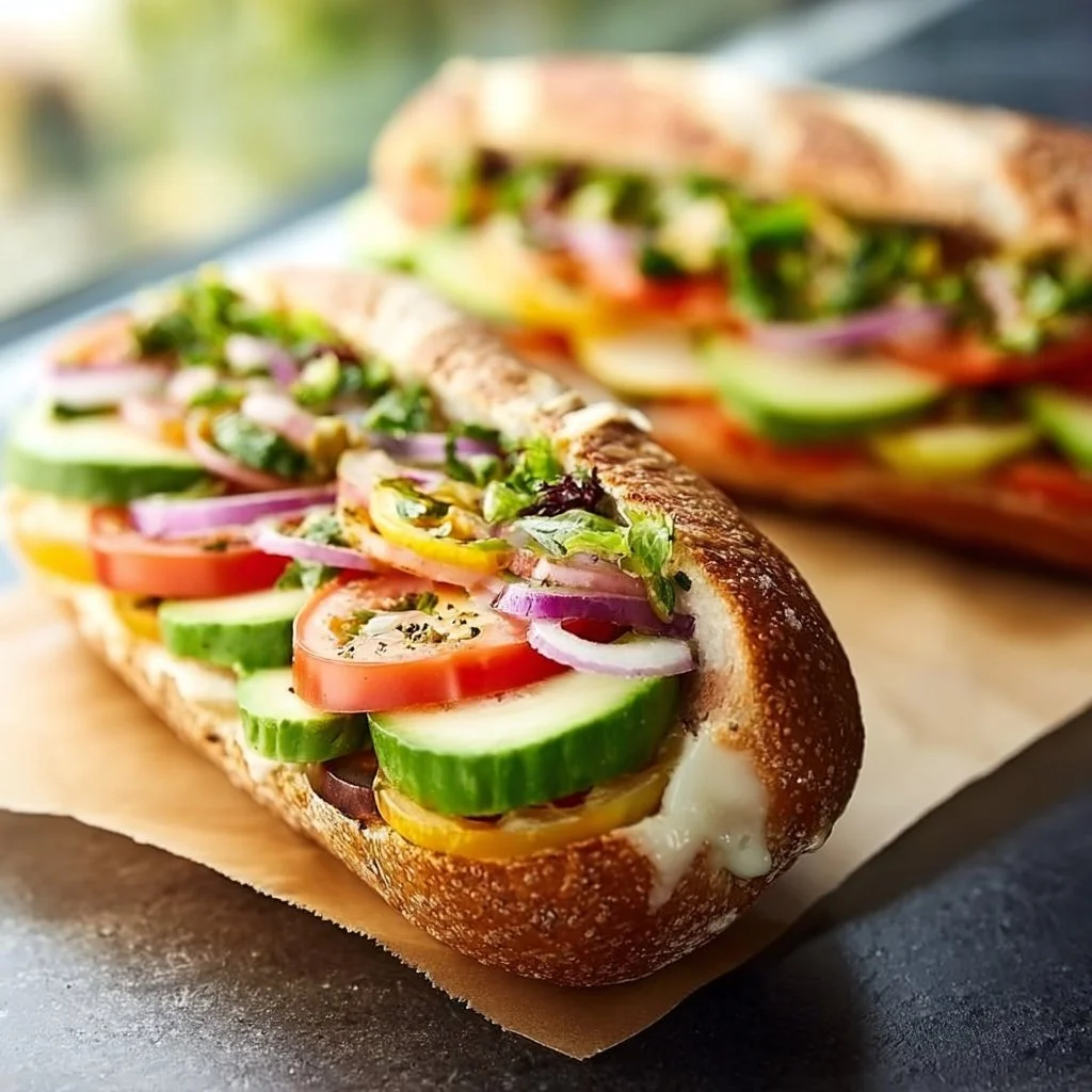 Delicious veggie subs filled with fresh vegetables and flavors