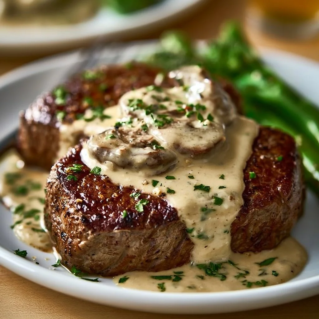 Delicious Gaelic steaks served with whiskey cream sauce