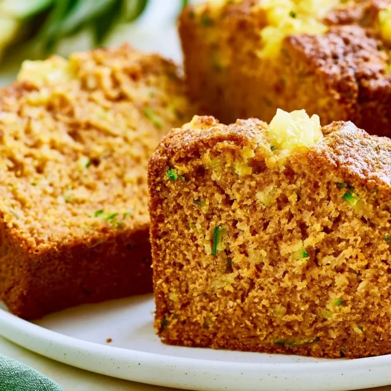 Zucchini pineapple bread slices, a delicious twist on traditional zucchini bread