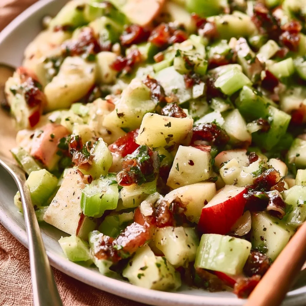Delicious Apple Date Celery Salad with fresh ingredients
