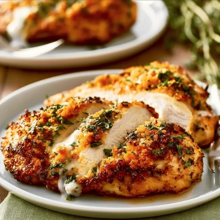 Delicious baked ranch chicken served with herbs and spices