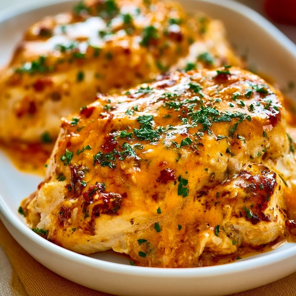 Delicious Bang Bang Chicken Bake ready to serve with vibrant toppings