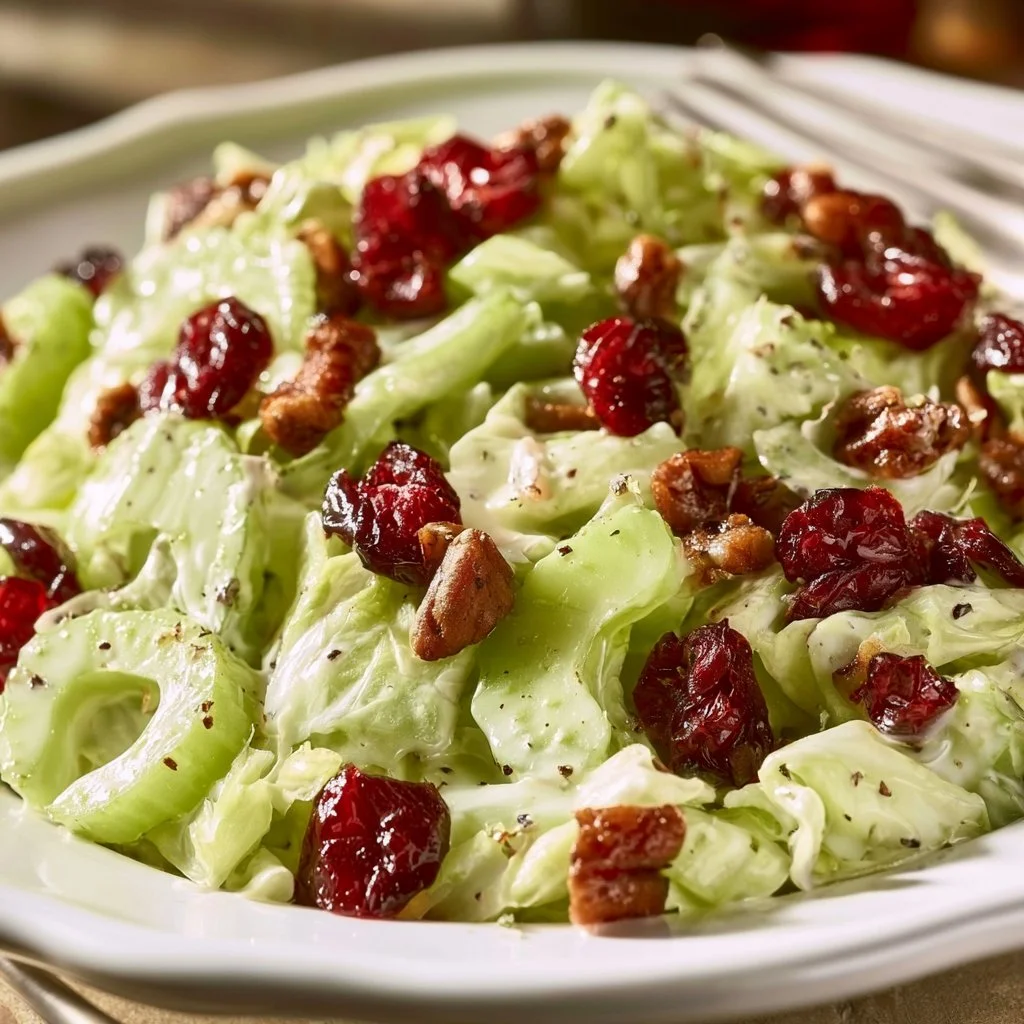 Celery Cranberry Salad with fresh celery and cranberries served in a bowl.