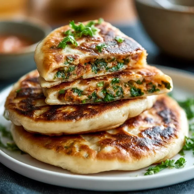 Delicious Chinese-style savoury stuffed pancakes on a plate