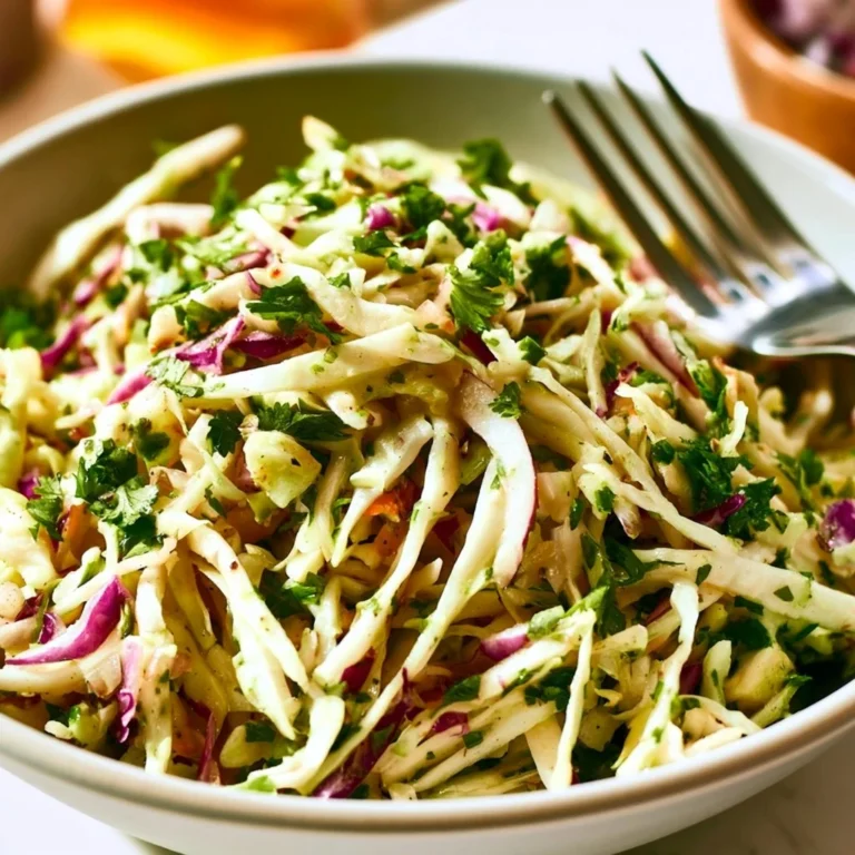 Bowl of vibrant cilantro lime slaw with fresh ingredients