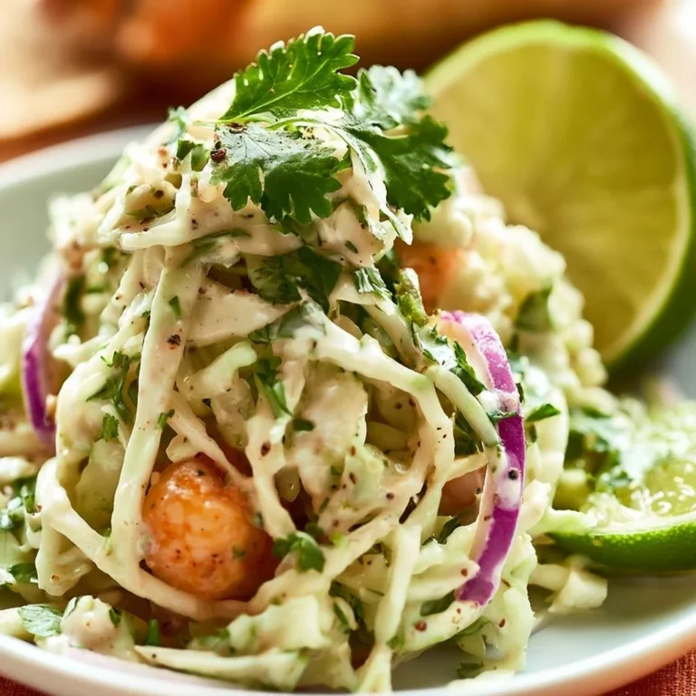 Bowl of vibrant cilantro lime slaw with fresh vegetables and dressing
