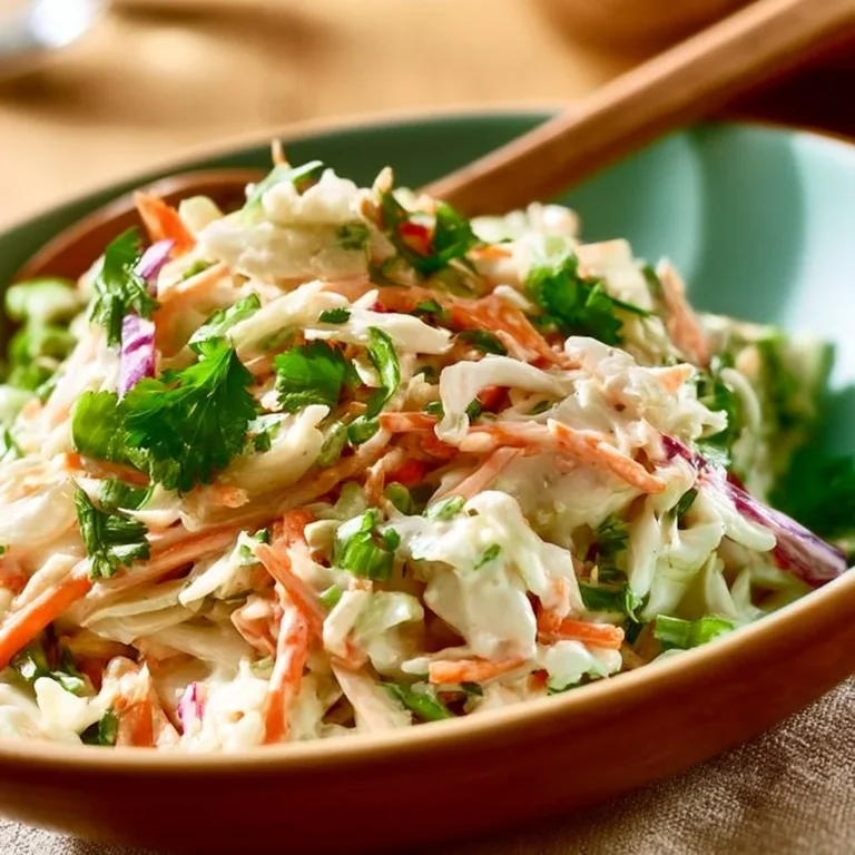 Creamy taco slaw served in a bowl with fresh vegetables