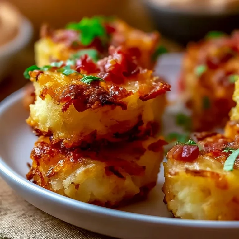 Delicious crispy Loaded Hashbrown Bites served with dipping sauce