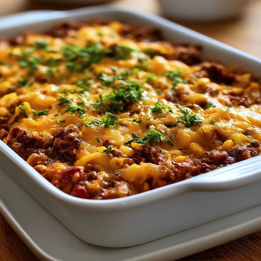 Delicious Easy Hobo Casserole recipe fresh out of the oven
