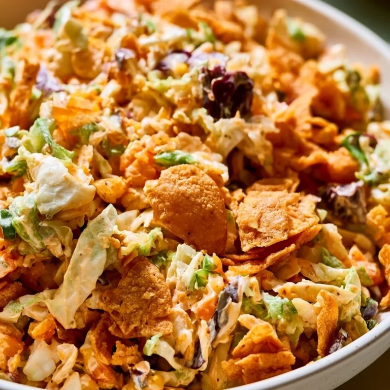 Delicious bowl of Frito Cowboy Cabbage topped with savory ingredients