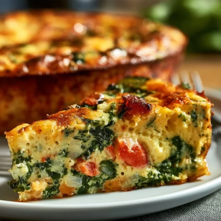 Low carb crustless quiche served on a plate with fresh herbs