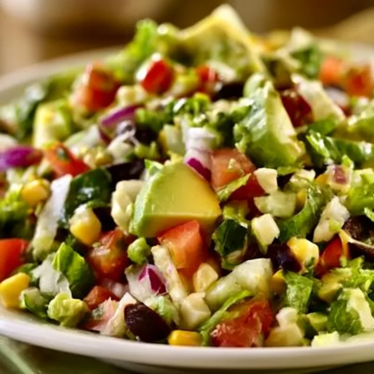 Colorful Mexican Chopped Salad with fresh vegetables and dressing