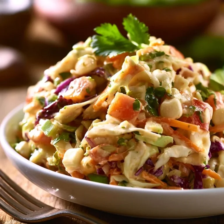 Bowl of colorful Mexican Coleslaw salad with fresh ingredients