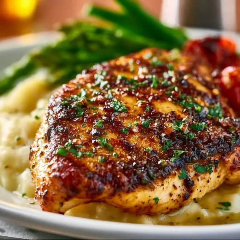 Plate of Morton's Chicken Christopher featuring chicken with creamy sauce and vegetables.
