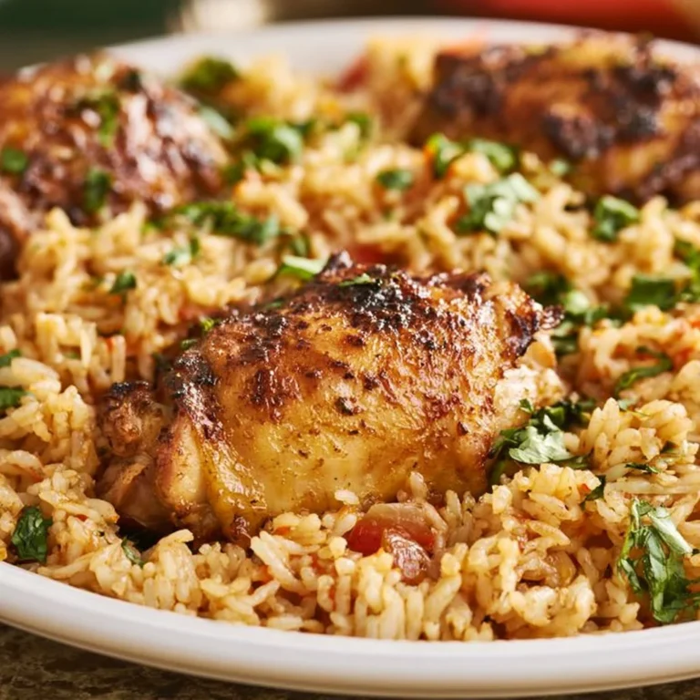 One Pot Chicken and Rice dish served in a bowl