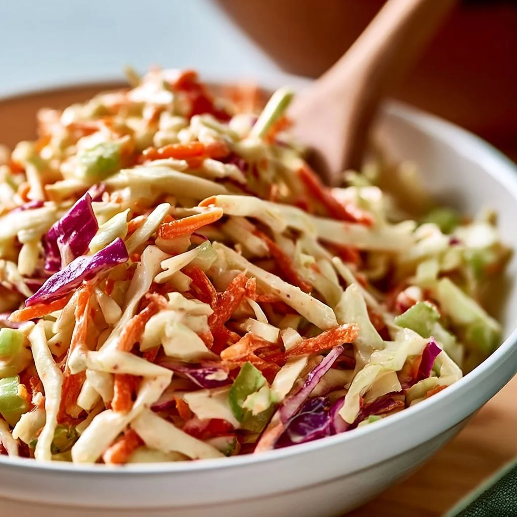 Delicious spicy coleslaw dressing with fresh ingredients for a flavorful salad