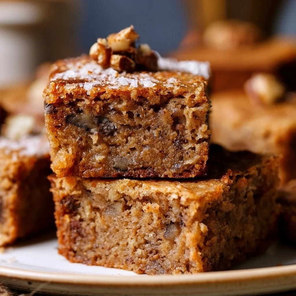 Delicious and healthy banana bread blondies, a wholesome dessert option.